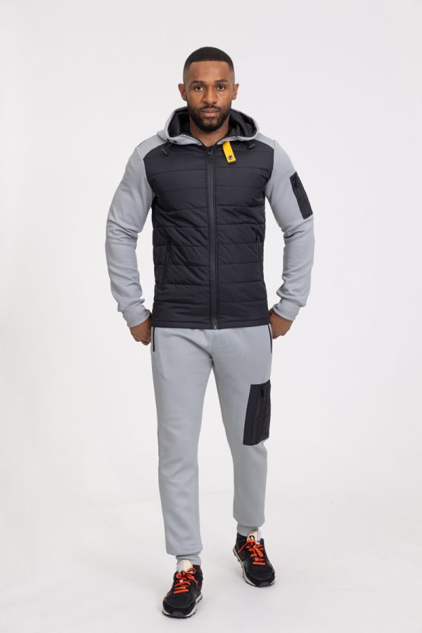 Essential gray black cotton tracksuit