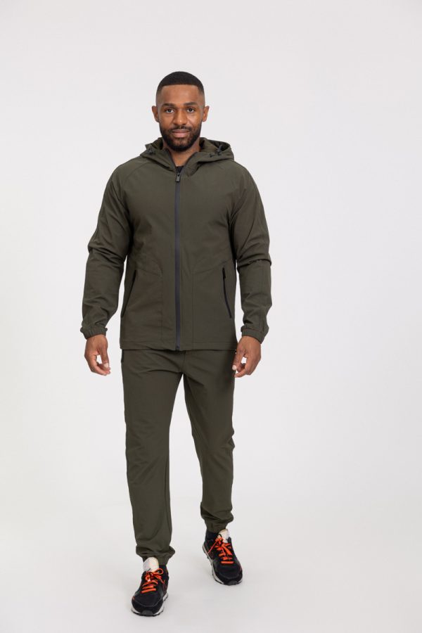 Essential olive green cotton tracksuit - Image 3