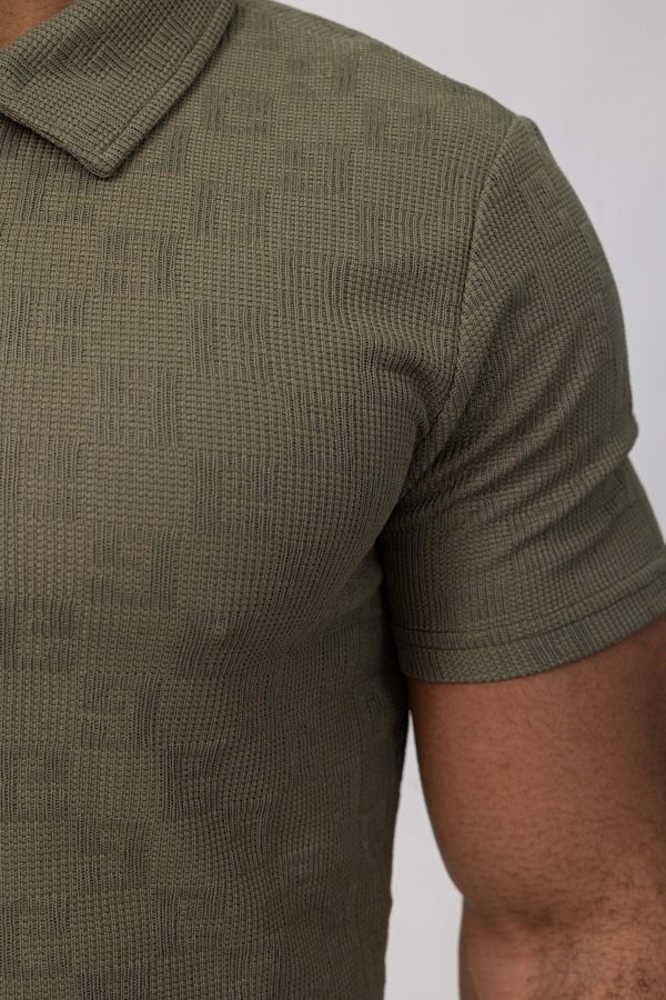 Basic green army cotton relaxed shortset - Image 3