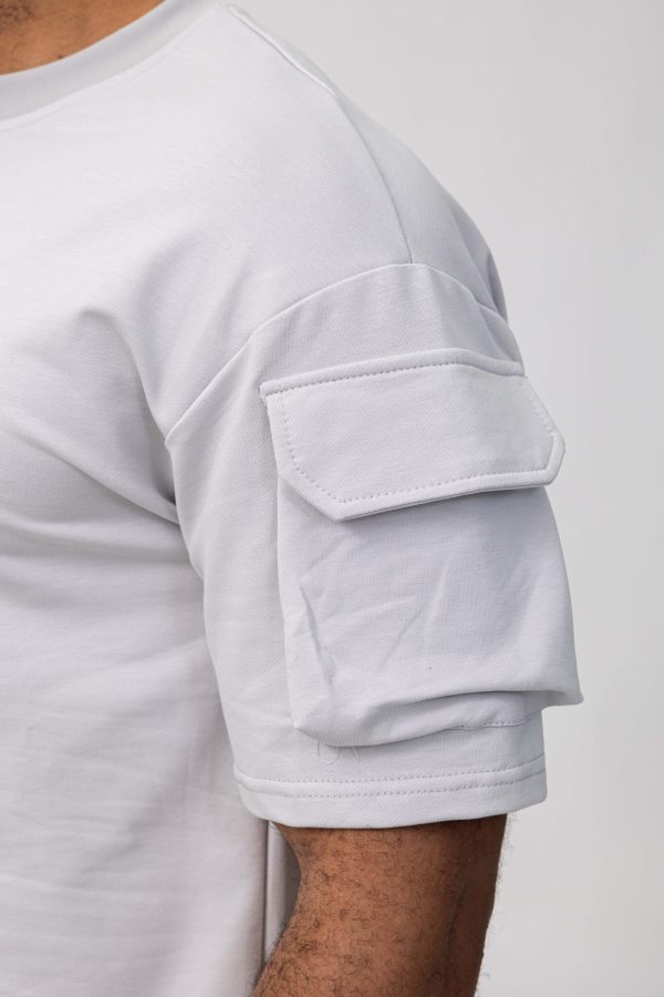 Basic light gray cotton relaxed shortset - Image 3