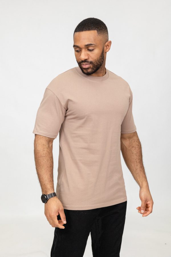 Basic beige cotton relaxed shortset