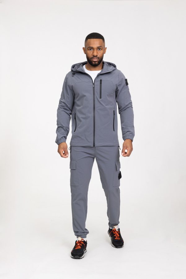 Essential dark gray cotton tracksuit